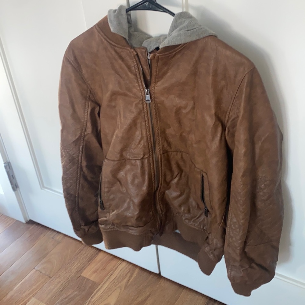 Mango Kids Brown Leather Jacket